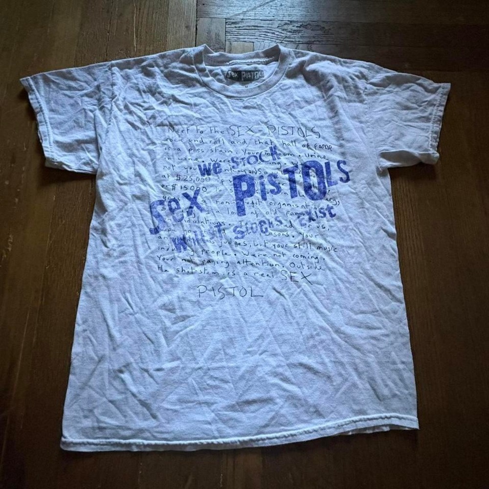 Sex Pistols "We Stock Sex Pistols" Punk Rock T-Shirt White Size M‎